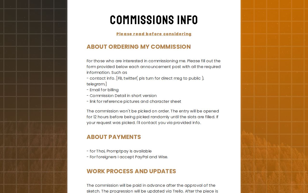 Commission info